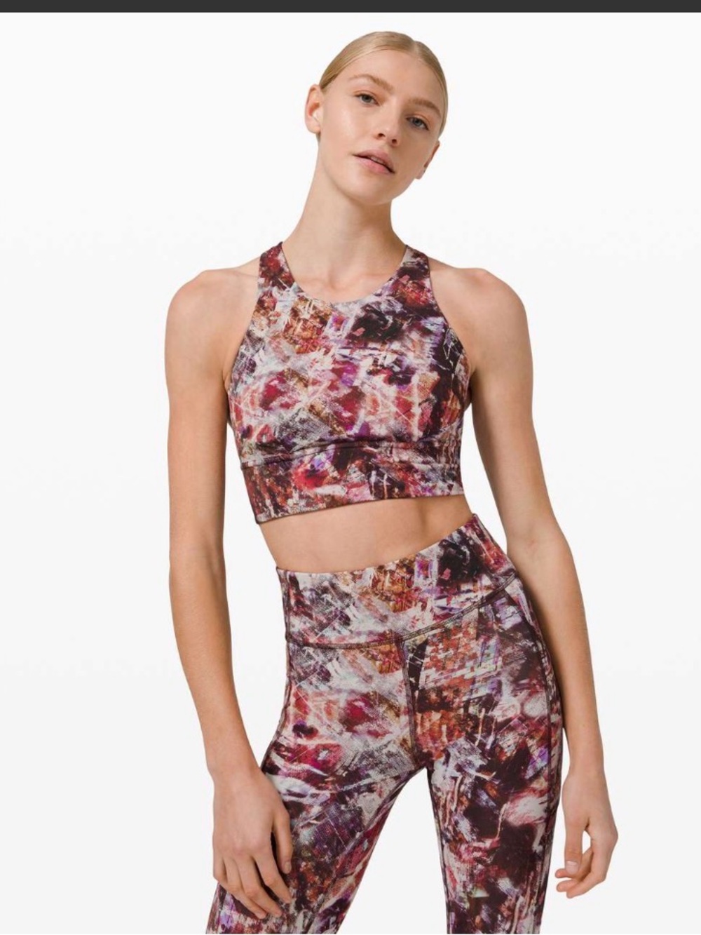 Lululemon Wunder Train Long Line Bra Medium Support C/D Cup , size 8